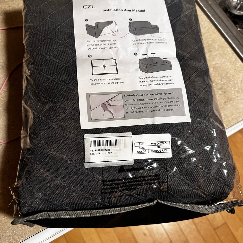 SET OF 2- EX Large -Waterproof Gray Sofa Cover - Picture 3 of 8